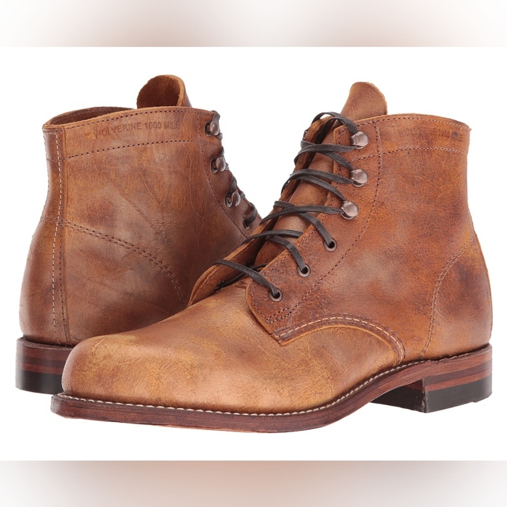 Wolverine 1000 mile leather gold brown women's boot 7.5